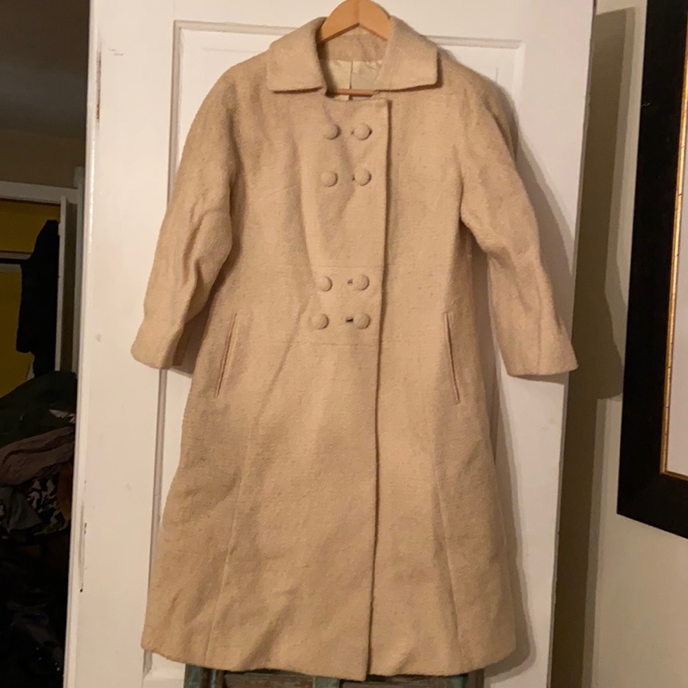 Vintage Joseph Stein Swing Car Coat Cream